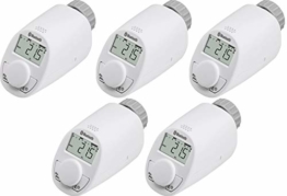 5er Set Eqiva Bluetooth® Smart Heizkörperthermostat, Heizungsregler, Heizkörper Thermostatkopf, Heizkörperregler, Thermostat - 1