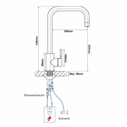 Bonade K Chenarmatur Niederdruck Armatur K Che Wasserhahn Aus Sus Edelstahl