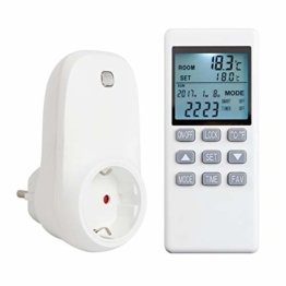 Byecold Thermostat Steckerthermostat Steckdosenthermostat mit LCD Display Fernbedienung Temperaturregler Programmierbar Timer für Infrarotheizung Verschiedene Heizgeräte - 1