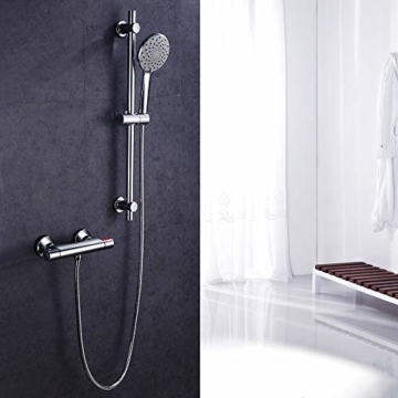 Duschset Mit 6 Zoll Regenduschkopf & Einhandbrause – Inkl. Ventil, Chrom, Für Einfache Installation