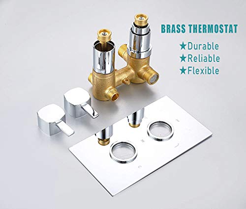 Elbe Unterputz Duschsystem mit Thermostat, aus Edelstahl 304 + Messing