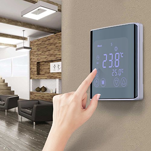 Digital Thermostat LED Touchscreen Raumthermostat Schwarz #a61