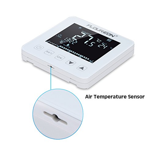Floureon Raumthermostat Thermostat elektrische Heizung Touchscreen mit gro/ßen LCD-Display Temperaturregler Digital Smart Programmierbare Fu/ßbodenheizung