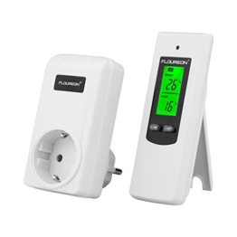 FLOUREON Thermostat Wireless Steckerthermostat RF Stecker Heizkörperthermostat Heizen Kühlen Temperatur Regler Controller - 1