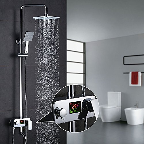 Thermostat Mischbatterie Duscharmatur Chrom Armatur Dusche Brause Bad Badezimmer