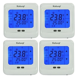 Kaleep 4x LCD Blau Touchscreen Digital Programmierbar Thermostat Wochenprogramm Fußbodenheizung Raumthermostat -