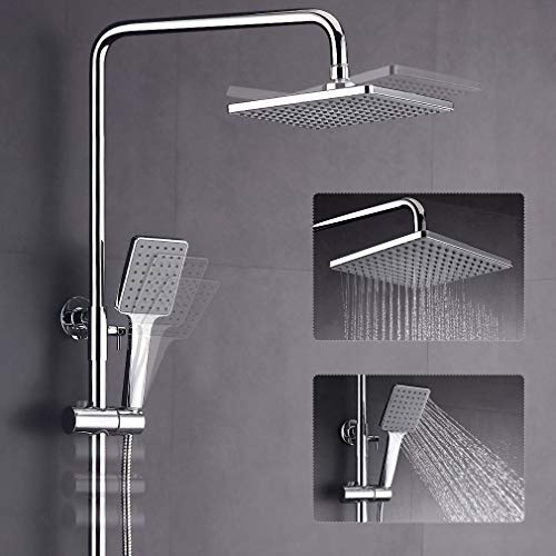 Produktbild von Auralu Dusche It Antiverbrüh-therostat, Koplett-set, Regendusche Schwarz It 25x25 C Duschkopf, Handbrause, Edelstahl-halter Und Pvc-schlauch | Badaufbewahrung | Joybuy