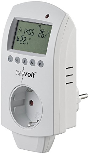 Produktbild von Revolt Funksteckdosen-Thermostat - Mobile Steuerung Für Heizlüfter & Klimageräte Bis 3680W