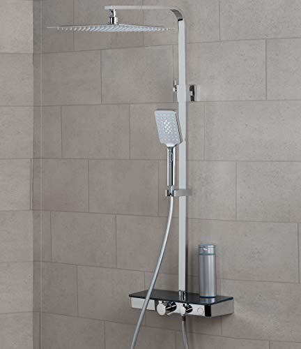 SCHÜTTE Duschsystem mit Thermostat Duschset Regendusche Duschkopf Duscharmatur 