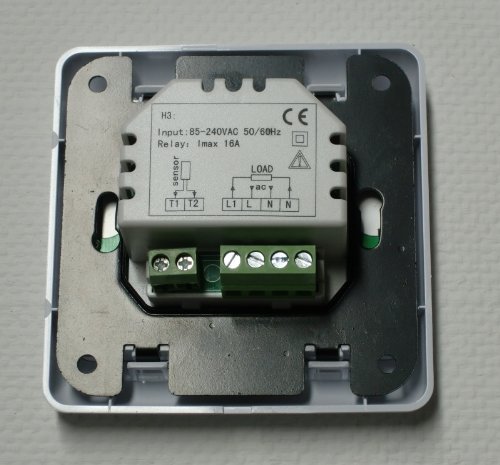 weiße Hintergrundbeleuchtung #ap894 großes Display Digital Thermostat ´Aufputz´ für Fussbodenheizung max 16A SM-PC® Wochenprogramm