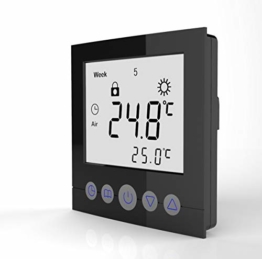 SM-PC®, Digital Thermostat Raumthermostat Fußbodenheizung Wandheizung LED schwarz matt #a22 - 1