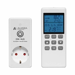 Smart Thermostat Steckdose für Infrarotheizung Heizung mit Fernbedienung und Timer Steckerthermostat Heizkörperthermostat (T24) - 1