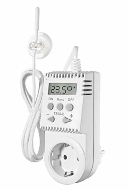 Steckerthermostat KH TS06-C Universal Thermostat Infrarotheizung inkl. externem Fühler mit 1,6 m Kabel - 1