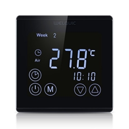 WELQUIC Raumthermostat für elektrische Fußbodenheizung Wandheizung mit LCD Display Touchscreen Programmierbares Heizkörper-Thermostat (nicht für Wasserheizung) - 1